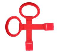 EXAOMBLE 2pcs Infant Bed Ring Toddler Cot Handle Ring in Red Plastic and Webbing Safe and Sturdy Design to Promote Physical Development Fashionable and Cute Style for Newborns and Toddlers