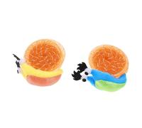 EXAOMBLE 2pcs Interactive Cat Teaser Toys Snail Shape Soft Tube Kitten Toys Indoor Playthings for Cats Random Color