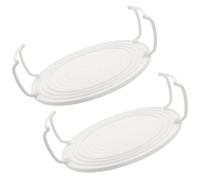 EXAOMBLE 2pcs Microwave Rack for Microwave Oven Use Rounded Abs Food Rack with Rational Design for Heating and Steaming Tray