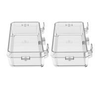 EXAOMBLE 2pcs Multi-function Reptile Feeding Bowls Transparent Anti-escape Dishes Design for Easy Cleaning for Feeding and Watering Reptiles