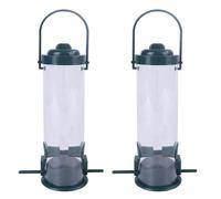 EXAOMBLE 2Pcs Outdoor Plastic Hanging Bird Feeder Durable Garden Ornament for Attracting Wild Birds Convenient Feeding Container for Backyard Wildlife