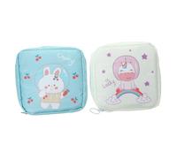 EXAOMBLE 2Pcs Portable Sanitary Napkin Storage Bags Lightweight Menstrual Pad Organizer Pouch for Period Essentials Chic Design for Women Random Color