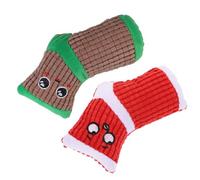 EXAOMBLE 2pcs Red Plush Dog Squeaky Bite Resistance for Training Chewing Habits and Companionship, Interactive Pet Supplies Sock for Dogs Random Color