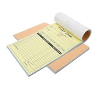 EXAOMBLE 2pcs Restaurant Order Form Receipt Book with 2-Part Carbonless Paper, 100 Sheets Per Book, and Legible Writing, Portable Convenience for Front Desk Operations