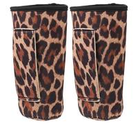 EXAOMBLE 2pcs Reusable Coffee Cup Drink Sleeves with Handle, Insulated Leopard Print Cloth Sleeves that Keep Cold Drinks Cold, Convenient Design for Coffee Lovers and Mother's Day