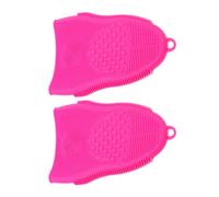 EXAOMBLE 2pcs Silicone Makeup Brush Cleaning Pads with Foldable Egg Shape Design Gentle and Versatile Brush Washer for Travel and On-the-go Use