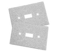 EXAOMBLE 2pcs Silver Rhinestone Light Switch Cover Plates Decorative Wall Plates with Sturdy Plastic Material and Eye-catching Shine for Living Room and Kitchen