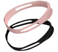 EXAOMBLE 2Pcs Snoring Chin Strap for Comfortable Sleep Unisex Breathable Jaw Support Strap for Snoring Prevention Black and Pink Household Use