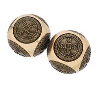 EXAOMBLE 2pcs Solid Brass Baoding Balls with Six-Sided Carvings for Hand Exercise and Meditation, Finger Dexterity, Elegant Design for Home and Gym Use