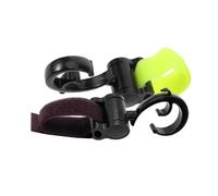 EXAOMBLE 2pcs Stroller Strap Hooks Heavy Duty Detachable Hanging Buckles for Baby Stroller and Scooter Outdoor Use with Green and Brown Hook and Loop Fasteners