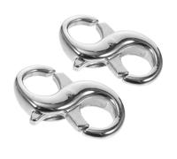 EXAOMBLE 2Pcs Titanium Steel Double Lobster Claw Clasps Necklace Connecting Buckles Jewelry Making Accessories for Bracelets Pendants DIY Craft
