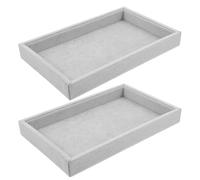 EXAOMBLE 2pcs Velvet Jewelry Tray for Display with Velvet Protection, Spacesaving Design, Suitable for Desktop and Retail Jewelry Showcase, Elegant and Sophisticated Storage Solution