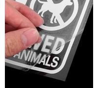 EXAOMBLE 2pcs Waterproof No Pets Allowed Vinyl Decal Stickers for Wall and Door Use, Removable Glue White Indoor Signs Suitable for Shops and Offices