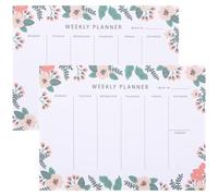 EXAOMBLE 2pcs Weekly Planner Notepad Tear-off Pads for Desk Use, Easy to Write and Store, Undated Weekly Schedule Planning Pads for Organising Tasks and Appointments