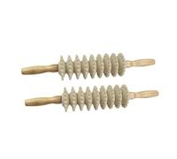 EXAOMBLE 2pcs Wooden Abdominal Massage Sticks Ergonomic Health Massagers for Neck Back Belly Relief for Busy Lifestyles Promotes Circulation Reduces Muscle Fatigue
