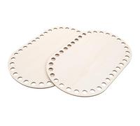 EXAOMBLE 2pcs Wooden Crochet Basket Bottom Bases for Knitting Bag DIY Basket Creation with Smooth Surface and Sturdy Wood Material