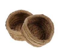 EXAOMBLE 2Pcs Woven Chicken Coop Nest Straw Sleeping Bed for Small Pets Chicken Laying Nest Natural Material Comfortable
