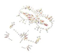 EXAOMBLE 3 Sheets Glow the Dark Face Gems Tattoos Rhinestone Face Stickers with Green Luminous Crystal, Does Not Leave Residue, for Halloween and Costume Party Decorations