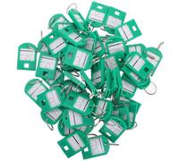 EXAOMBLE 35Pcs Plastic Key Tags with Numbered Rings for Key Management and Luggage Identification Green Hanging Labels for Home and Hotel Use