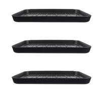 EXAOMBLE 3pcs Black Plastic Boot Tray Shoe Tray Mat for Indoor and Outdoor Use Multi-purpose Pet Feeding Mat with Sleek Timeless Design for Entryway