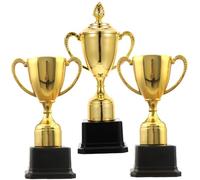 EXAOMBLE 3pcs Competition Trophies with Cover for School Sports Games Winner Award for Football Basketball Gymnastics Kindergarten and Primary School Recognition