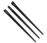 EXAOMBLE 3pcs Eyeliner Brush Eyebrow Makeup Brush Thin Flat Oblique Black Plastic Aluminium Dual-use for Professional Makeup Artists Women