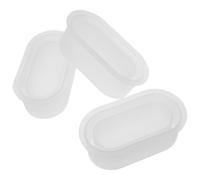 EXAOMBLE 3pcs Flower Pot Silicone Mould Oval Silicone Planter Mold White Easy Release for Succulents Miniature Plants Gardening Creative Toolkit