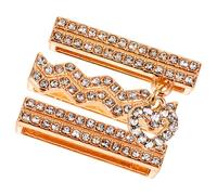 EXAOMBLE 3pcs Golden Silicone Watch Band Ring Loops with Zirconia Brighten up Watch Decoration Zinc Alloy Charms for Band Women Classic Aesthetic Style