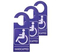 EXAOMBLE 3pcs Handicap Parking Placard PVC Disabled Permit Hang Tags with Wheelchair Symbol for Car Door Rearview Mirror Easy to Use Disability Sign for Reserved Parking
