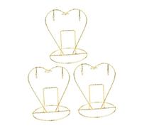 EXAOMBLE 3pcs Heart Shaped Mug Holder with Built Drainage Space Saving Cup Stand for Coffee Mugs and Tea Cup Storage Golden Rack for Kitchen Countertops