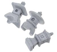 EXAOMBLE 3pcs Mini Pagoda Lantern Statues Stone Garden Decorations Japanese Style Compact and Delicate Design for Home Miniature Gardens