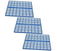 EXAOMBLE 3pcs Plastic Rabbit Cage Mats Foot Rest Pads, 34x25x1cm Blue Non-slip Bunny Floor Mats for Small Animal Cages, Reusable Guinea Pig Accessories for Rabbits and Rodents