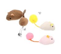 EXAOMBLE 3pcs Realistic Rat Plushies Indoor Cats Interactive Toys with Bell Plush Rat Engaging Chew Toys for Kitten Fun and
