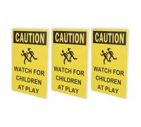 EXAOMBLE 3pcs Yellow Iron Road Signs for Drivers and Young Pedestrians High Visibility Design and Standard Specifications, for Areas Frequent Activity and Parks to Ensure Safety