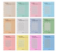 EXAOMBLE 48Pcs Euro Money Saving Challenge Envelopes A6 6-Hole Cash Binder Paper Budget Envelops for Monthly and Weekly Use