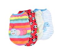EXAOMBLE 4pcs Cartoon Pet Vest for Small Dogs Warm Keeping Flannel Dog Clothes Cozy Puppy Outfit for Costume Parties Mixed Styles Xxs for