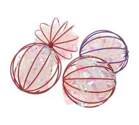 EXAOMBLE 4pcs Colorful Interactive Crinkle Balls for Cats Pet Self Teasing Paper Ball Bright and Fun Crinkle Sound for Kittens and Indoor Play Strengthen Bond with Pets