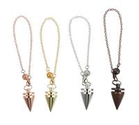 EXAOMBLE 4pcs Decorative Tapered Pendulum Pendants for Divination Unique Copper Design for Yoga Meditation Healing and Home Decor
