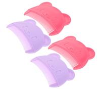 EXAOMBLE 4pcs Ergonomic Scalp Comb for Newborns Gentle Cradle Cap and Dandruff Removal Bear-shaped Hairbrush for Boy Girl Boys and Easy-grip Grooming Tool