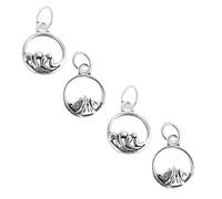 EXAOMBLE 4pcs Geometric Pendant Charm Hollow Diy Pendant Charm for Necklace Bracelet Jewelry Making Key Chain Romantic Promises