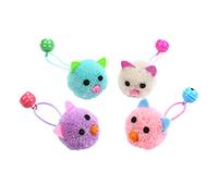 EXAOMBLE 4pcs Interactive Cat Plush Mouse with Bells Fun Chew Balls for Kittens Stimulating Playthings for Cats for Strengthening Pet Bonds and