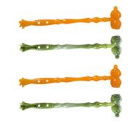 EXAOMBLE 4pcs Multifunctional Gourd-Shaped Massage Hammers Made of Sturdy Pp Material for Meridian Massage and Promoting Blood Circulation, Smooth and Beautiful Back Scratcher Random Color