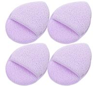 EXAOMBLE 4pcs Purple Facial Cleaning Sponges for Face Cleansing and Makeup Removal, Soft Sponge Pads that Produce Rich Foams and Gently Exfoliate for Daily Face Washing