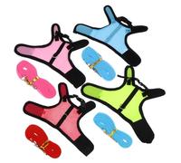 EXAOMBLE 4pcs Rabbit Vest Harness Leash Set, Mesh Chest Strap for Hamster and Guinea Pig, Medium Size, Lightweight Breathable Material, Outdoor Walking for Small Pets