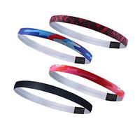EXAOMBLE 4Pcs Skid Sports Headbands for Running Yoga Exercise Sweat Absorbent Unisex Hairbands with Excellent Durability and Comfort for Gym Outdoor Activities