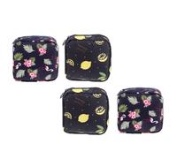 EXAOMBLE 4pcs Travel Menstrual Pad Pouches Canvas Sanitary Napkin Storage Bags with Zipper Design for Organizing Diapers, Portable Toiletry Bags for Women, for Travelling and Outdoor