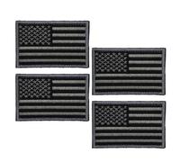 EXAOMBLE 4pcs USA Flag Patch with Hook and Loop Backing, Self-Adhesive American Flag Embroidered Appliqué for Clothing and Military Hats, Sturdy and Easy to Attach