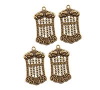 EXAOMBLE 4pcs Vintage Brass Abacus Keychain Pendants for DIY Hanging Decor, Retro Style Oval Abacus Charms, Creative Accessories for Crafting and Jewelry Making in England