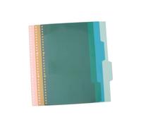 EXAOMBLE 5 Sets Colorful Insertable Tab Dividers with PP Core for Office School Notebooks Binder Index Separators in Green Red Blue Light Green