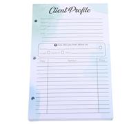 EXAOMBLE 50pcs Green Customer Profile Record Information Card Sheets with Hole Design, Versatile Paper for Training Rooms and Car Shops, Comprehensive Details on Client Information Cards